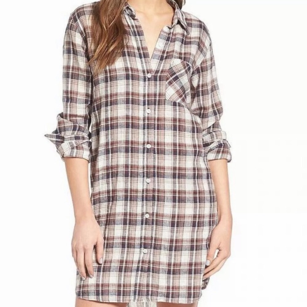 NEW CURRENT ELLIOT HILLSIDE PREP PLAID SHIRT DRESS